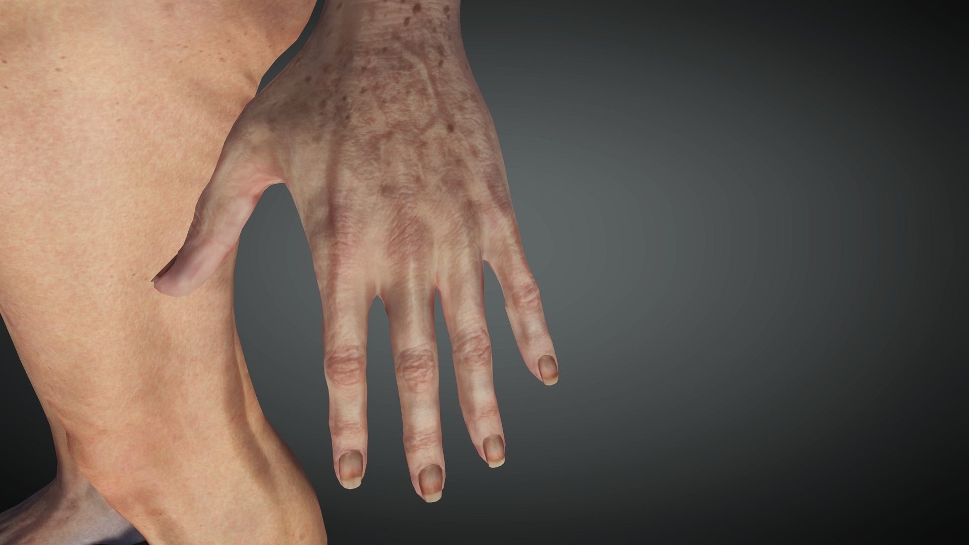 Realistic Old Woman Female Rigged Game Ready Low-poly 3D model_15