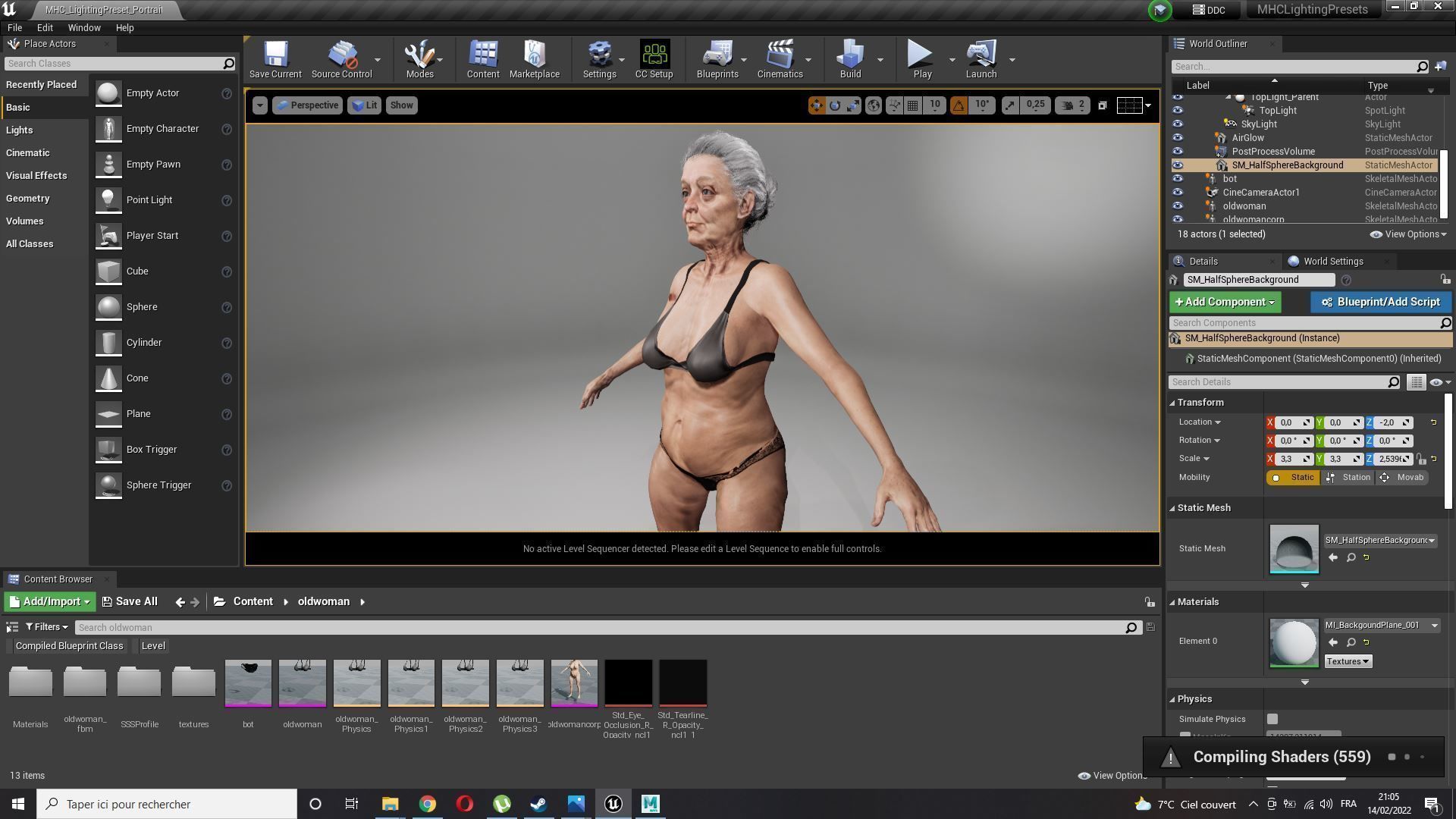 Realistic Old Woman Female Rigged Game Ready Low-poly 3D model_7