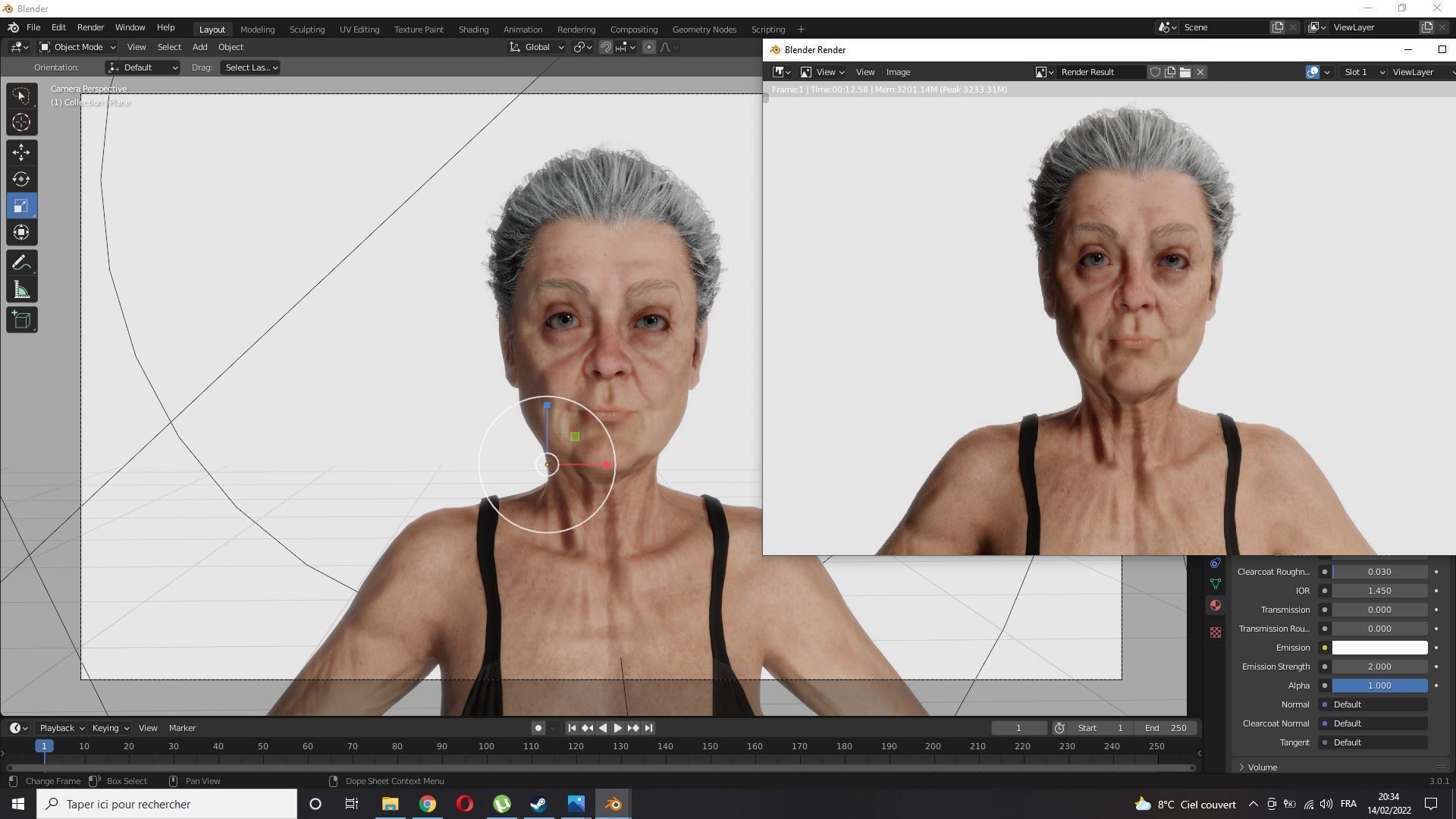 Realistic Old Woman Female Rigged Game Ready Low-poly 3D model_6