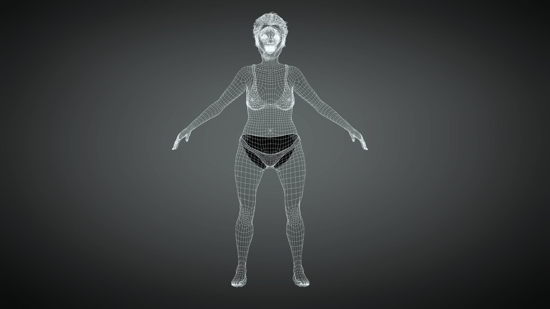 Realistic Old Woman Female Rigged Game Ready Low-poly 3D model_21