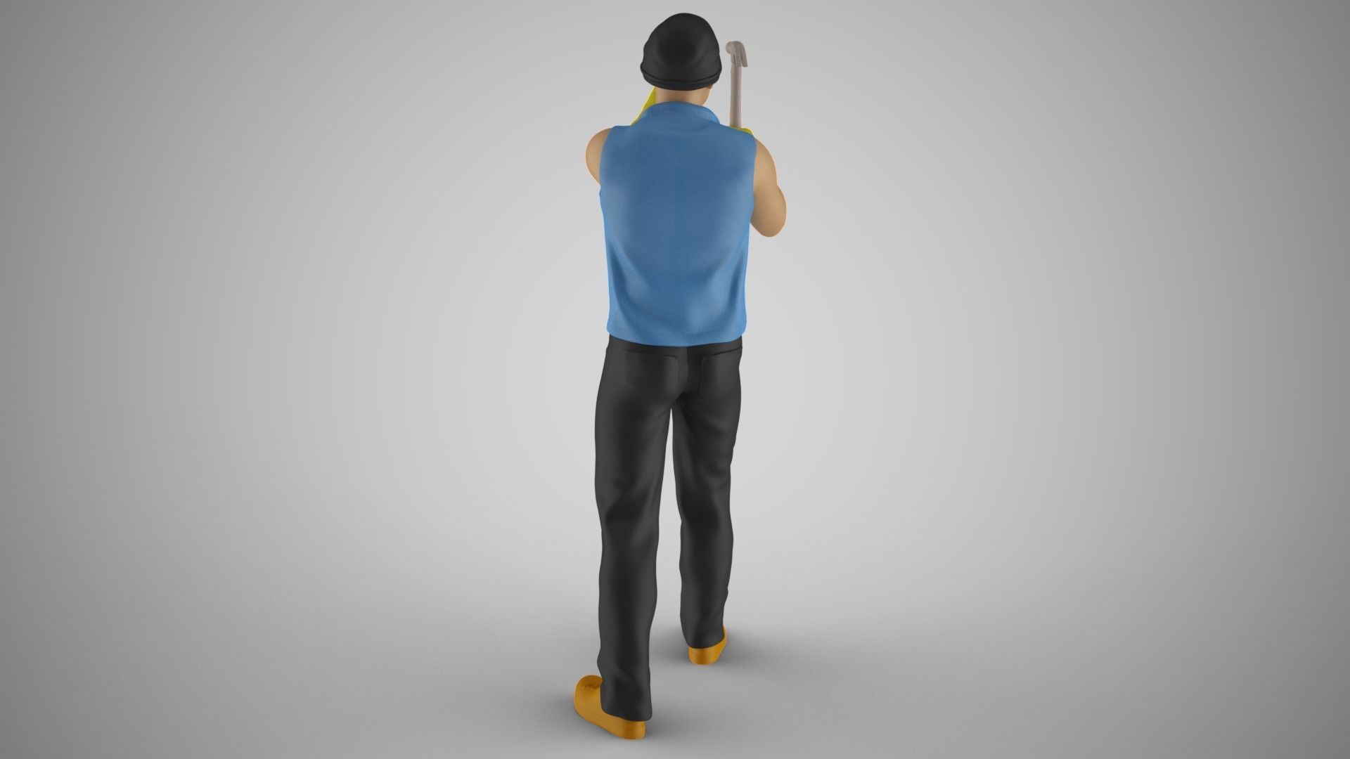 Man Hammering Nails into Wall 3D print model_8