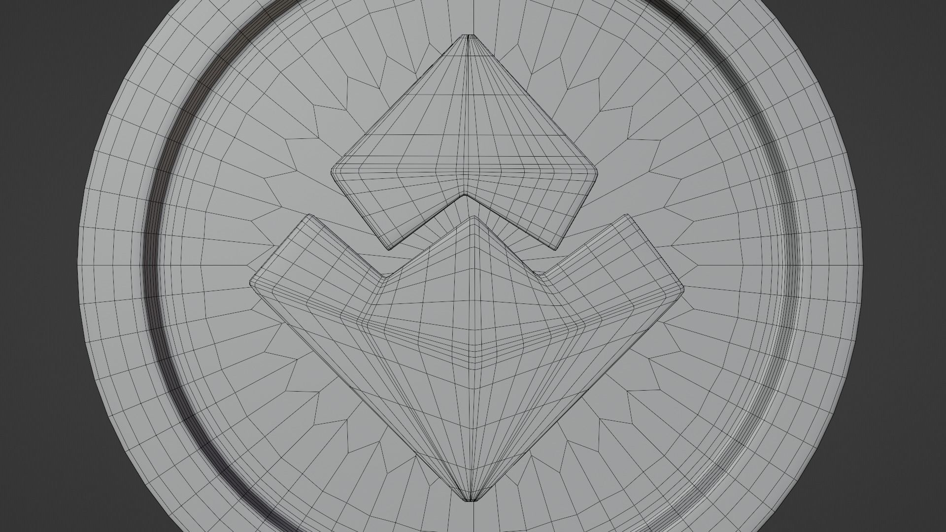 Waves Coin Low-poly 3D model_7