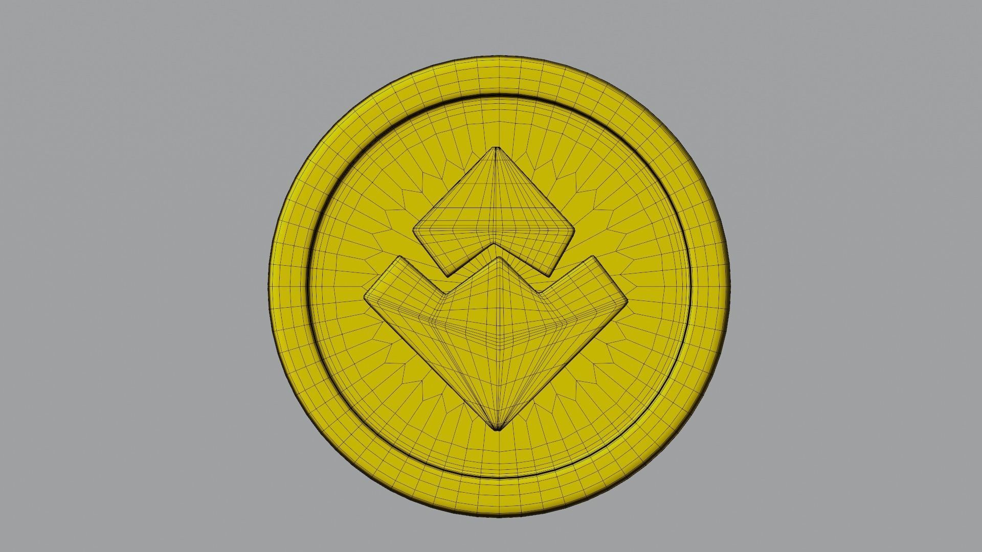 Waves Coin Low-poly 3D model_6