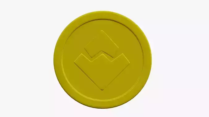 Waves Coin Low-poly 3D model
