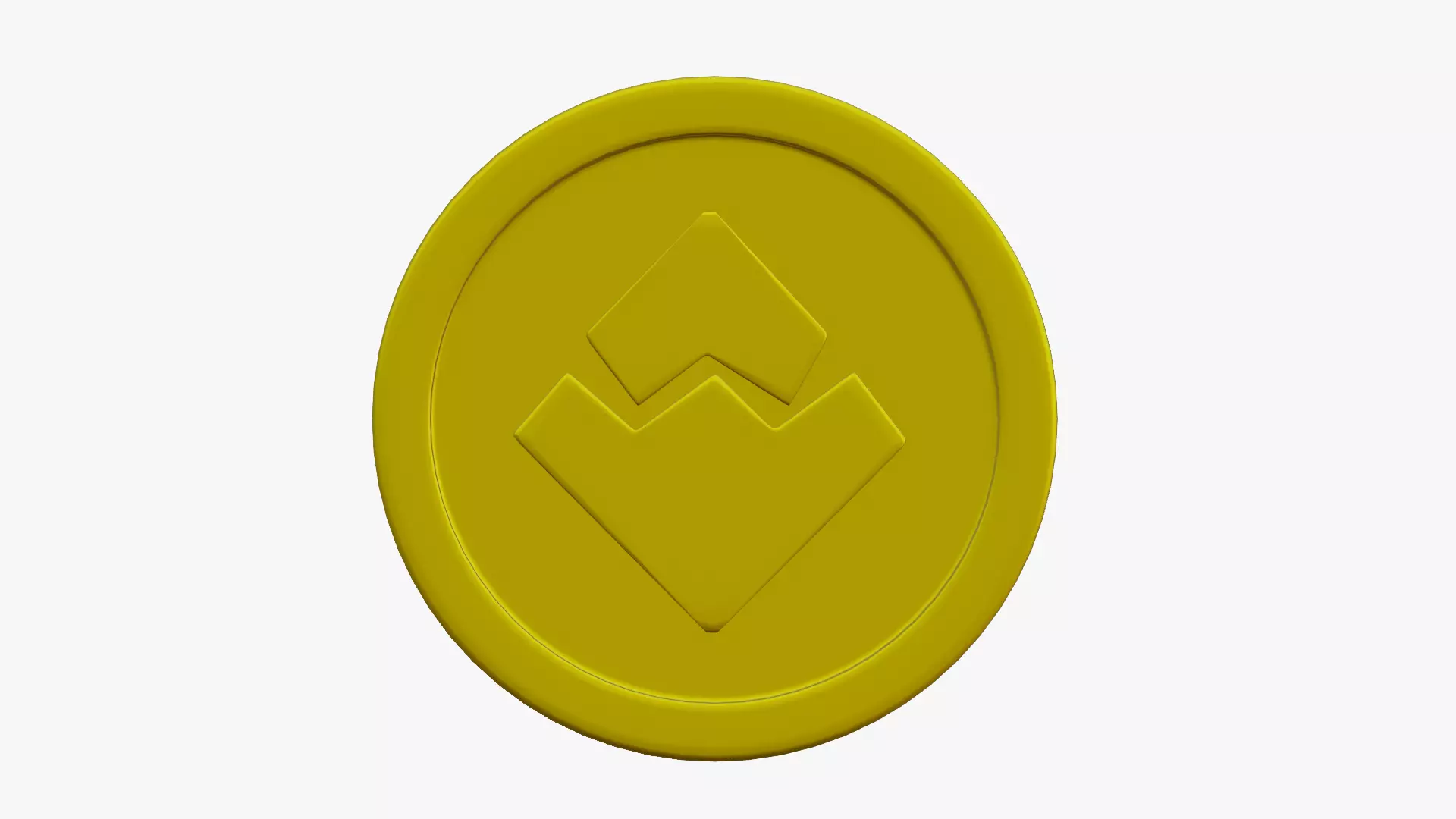 Waves Coin Low-poly 3D model_0