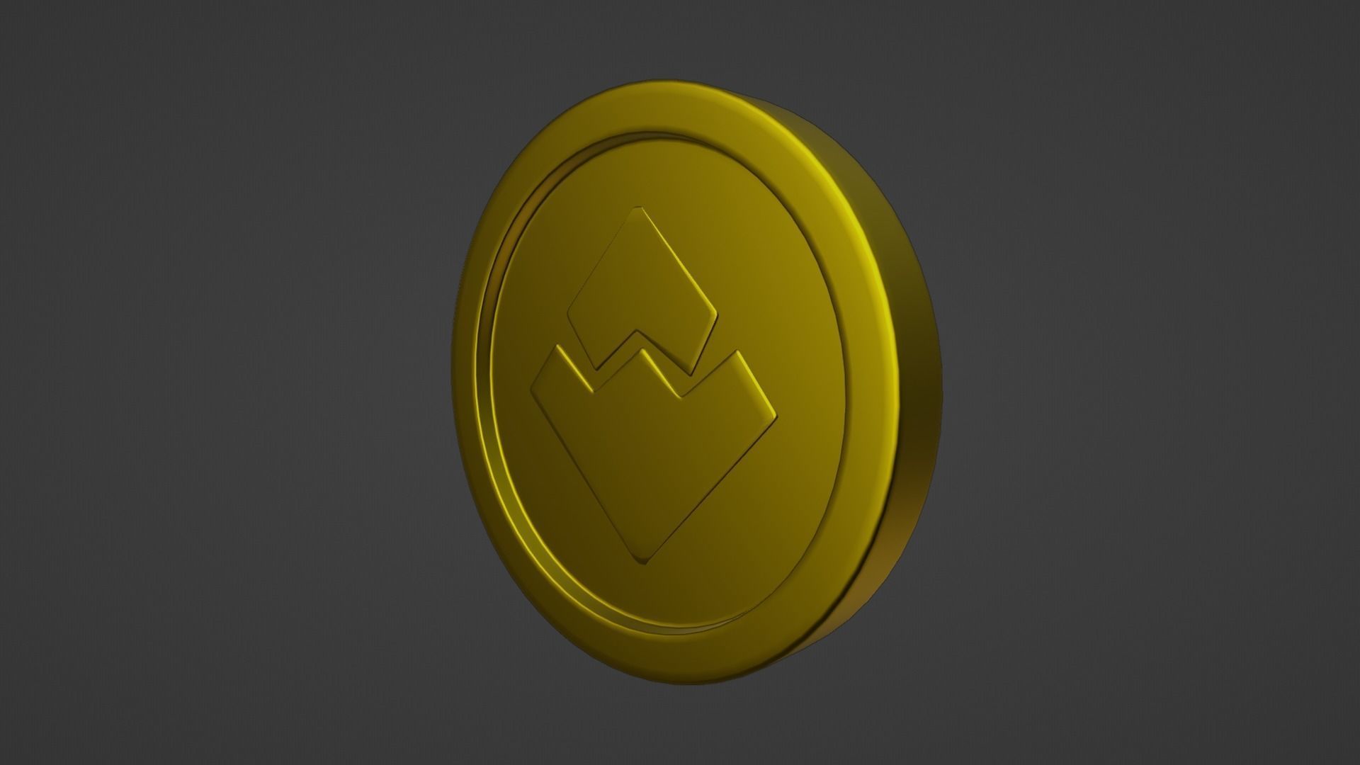 Waves Coin Low-poly 3D model_11