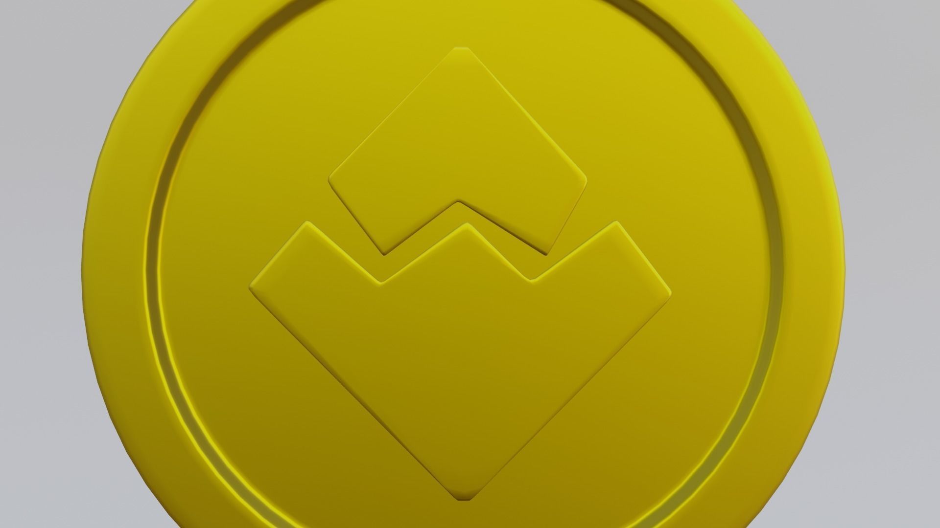 Waves Coin Low-poly 3D model_4