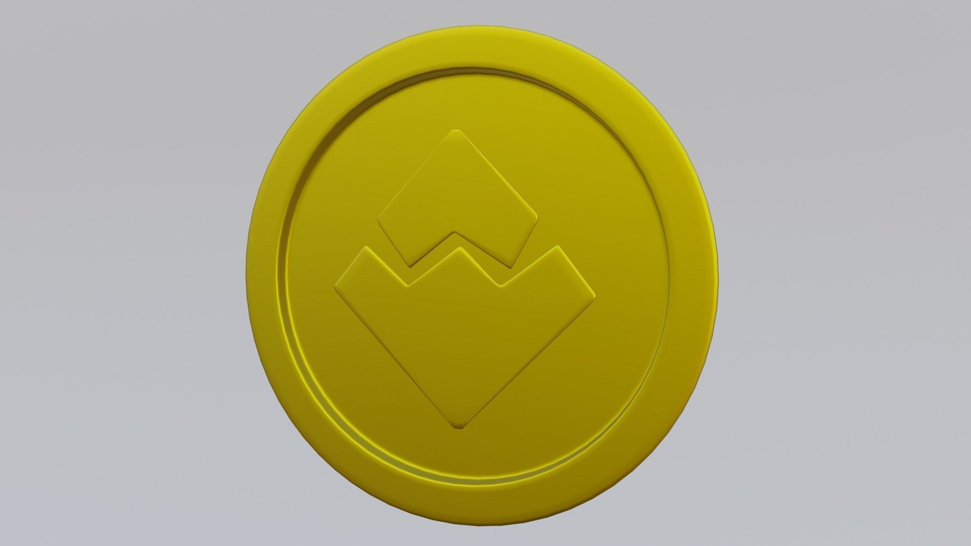 Waves Coin Low-poly 3D model_5