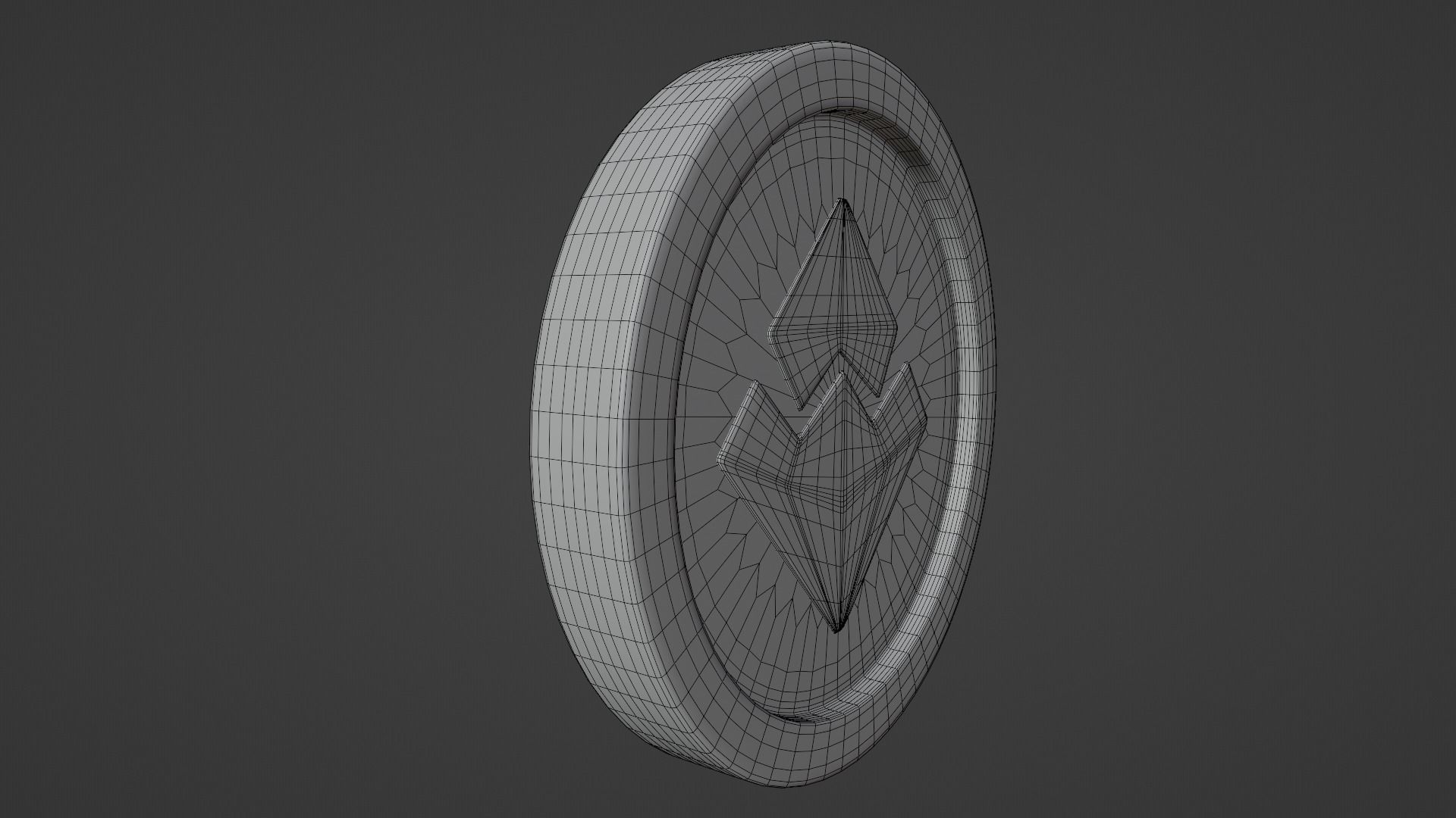 Waves Coin Low-poly 3D model_9