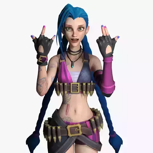 Jinx league of legends Low-poly 3D model