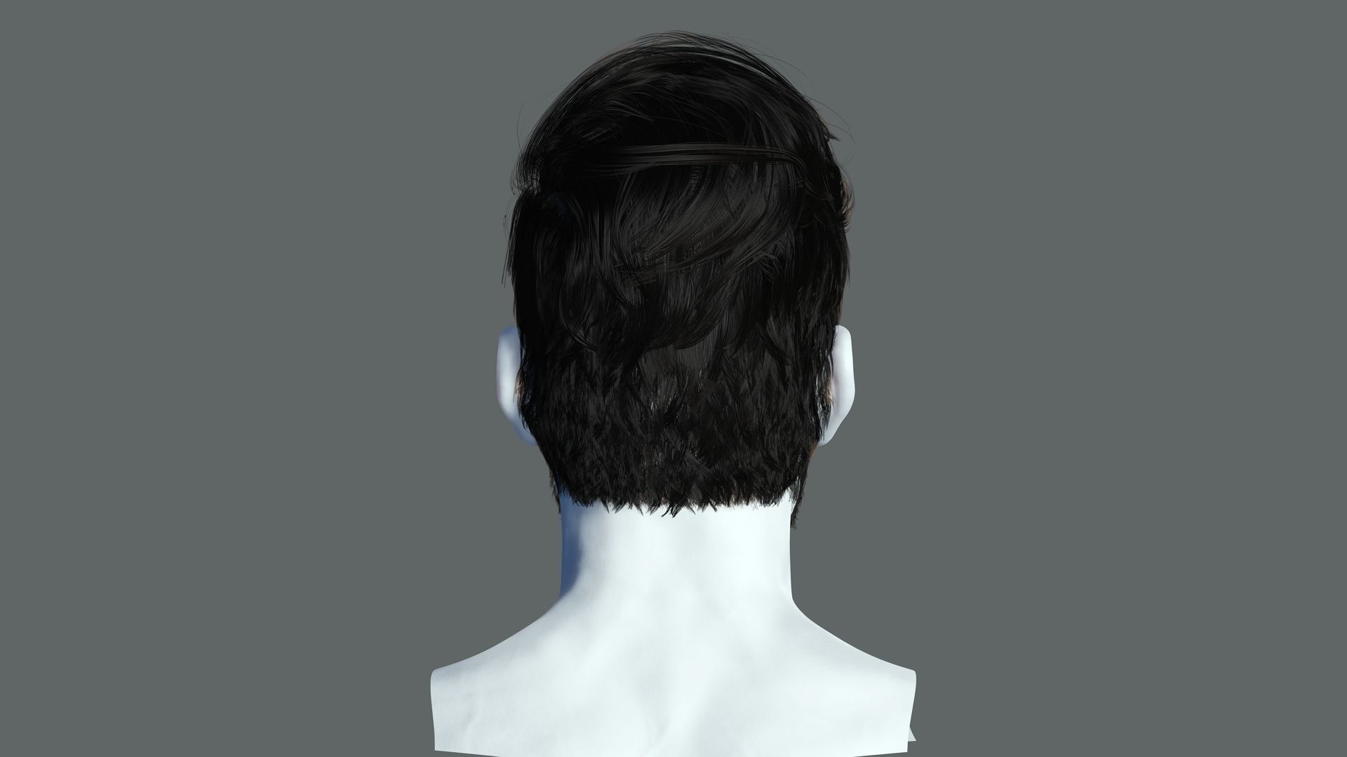 Realistic Hair Beard brows mustache p6 Low-poly 3D model_7