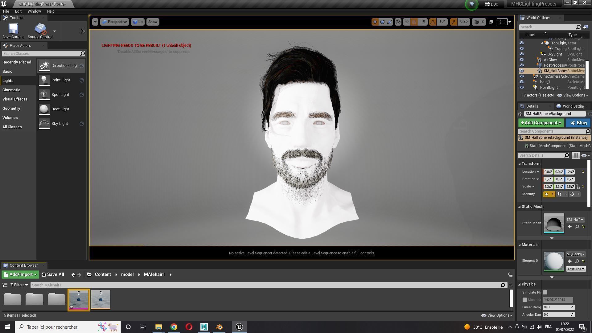 Realistic Hair Beard brows mustache p6 Low-poly 3D model_15