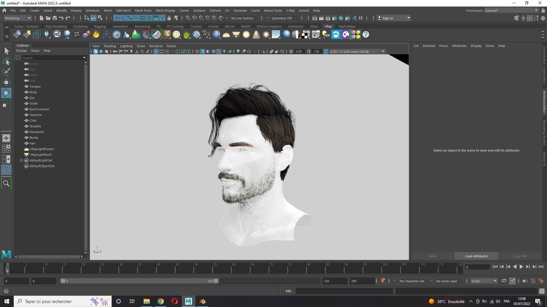 Realistic Hair Beard brows mustache p6 Low-poly 3D model_14