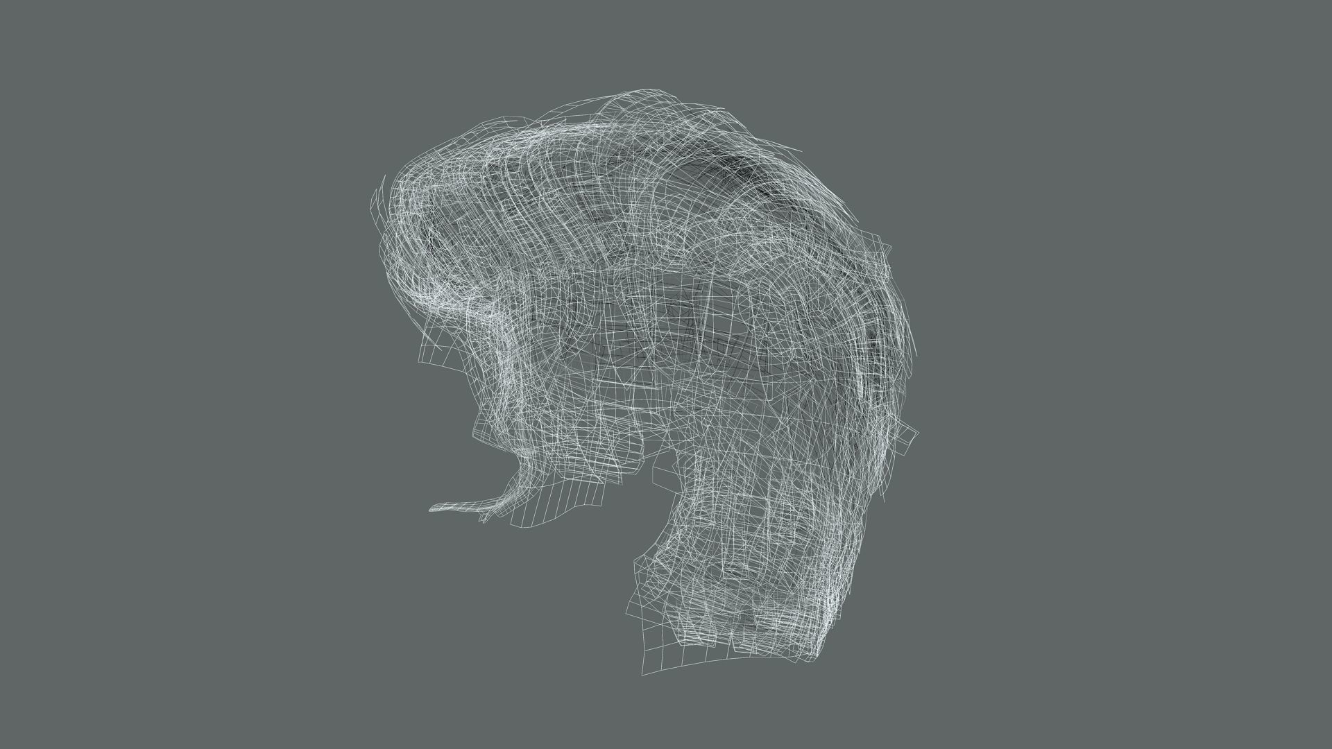 Realistic Hair Beard brows mustache p6 Low-poly 3D model_18