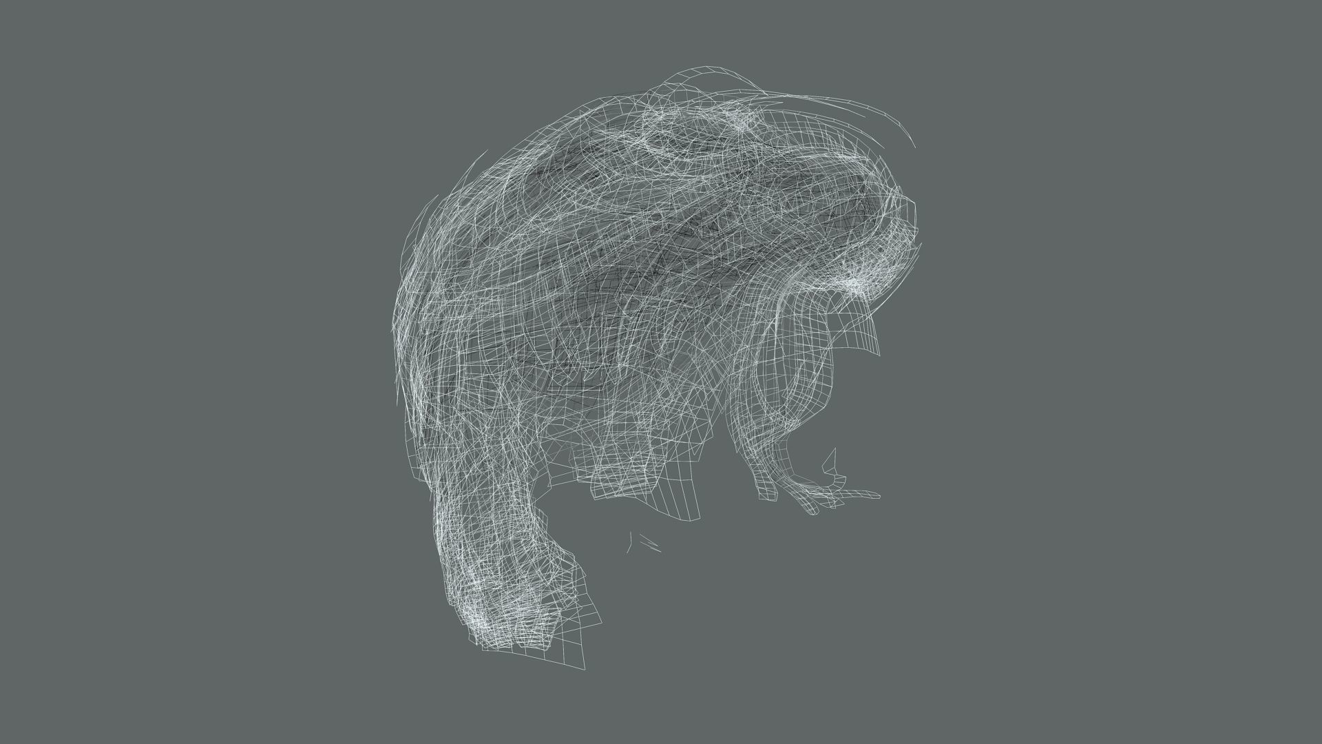 Realistic Hair Beard brows mustache p6 Low-poly 3D model_19