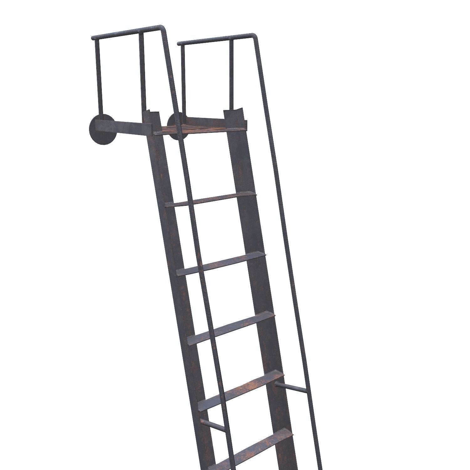 Old metal stairs ladder low poly PBR Low-poly 3D model_6