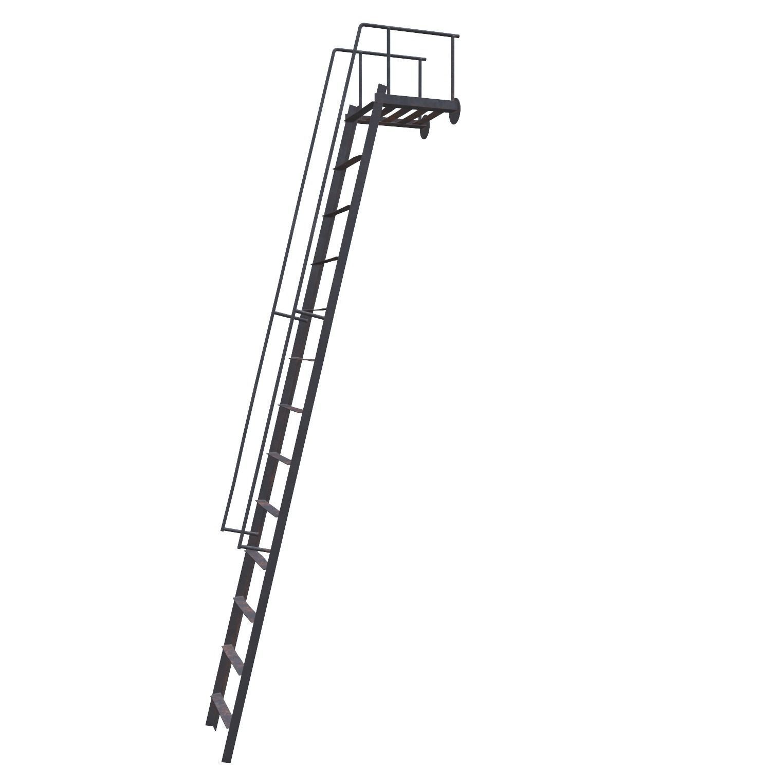 Old metal stairs ladder low poly PBR Low-poly 3D model_9