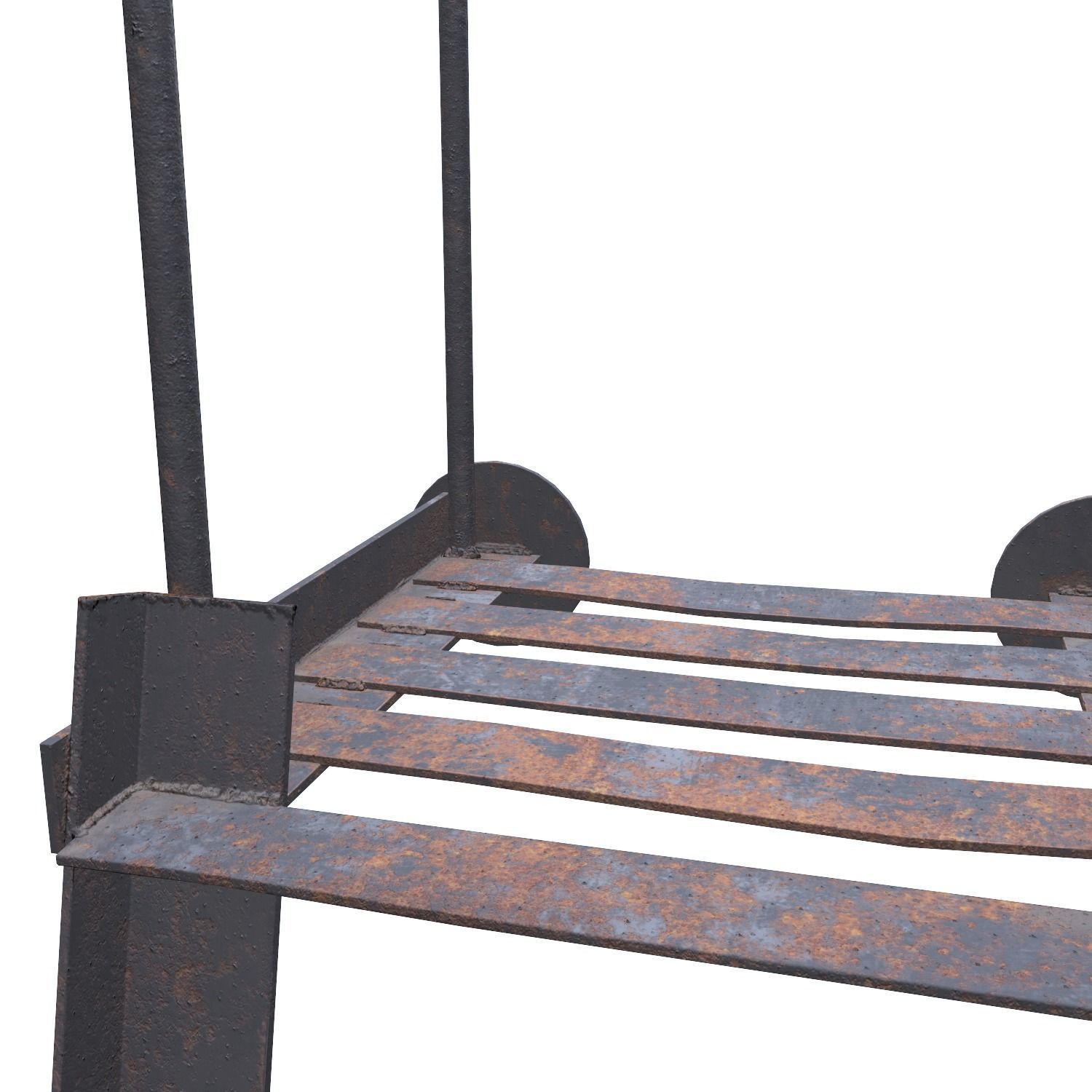 Old metal stairs ladder low poly PBR Low-poly 3D model_8