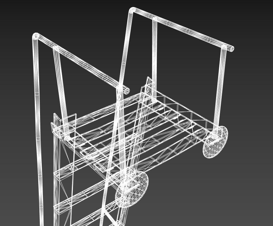 Old metal stairs ladder low poly PBR Low-poly 3D model_11