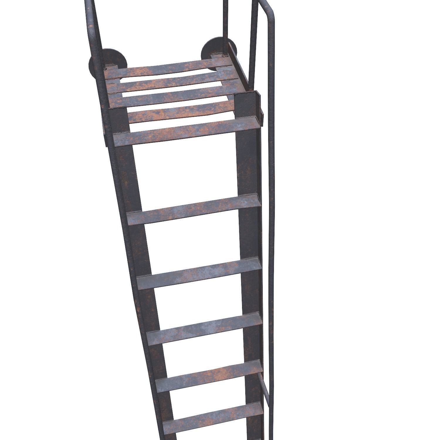 Old metal stairs ladder low poly PBR Low-poly 3D model_10