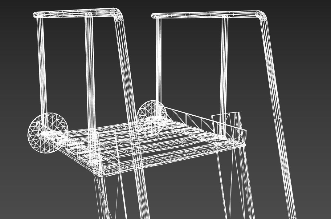 Old metal stairs ladder low poly PBR Low-poly 3D model_12