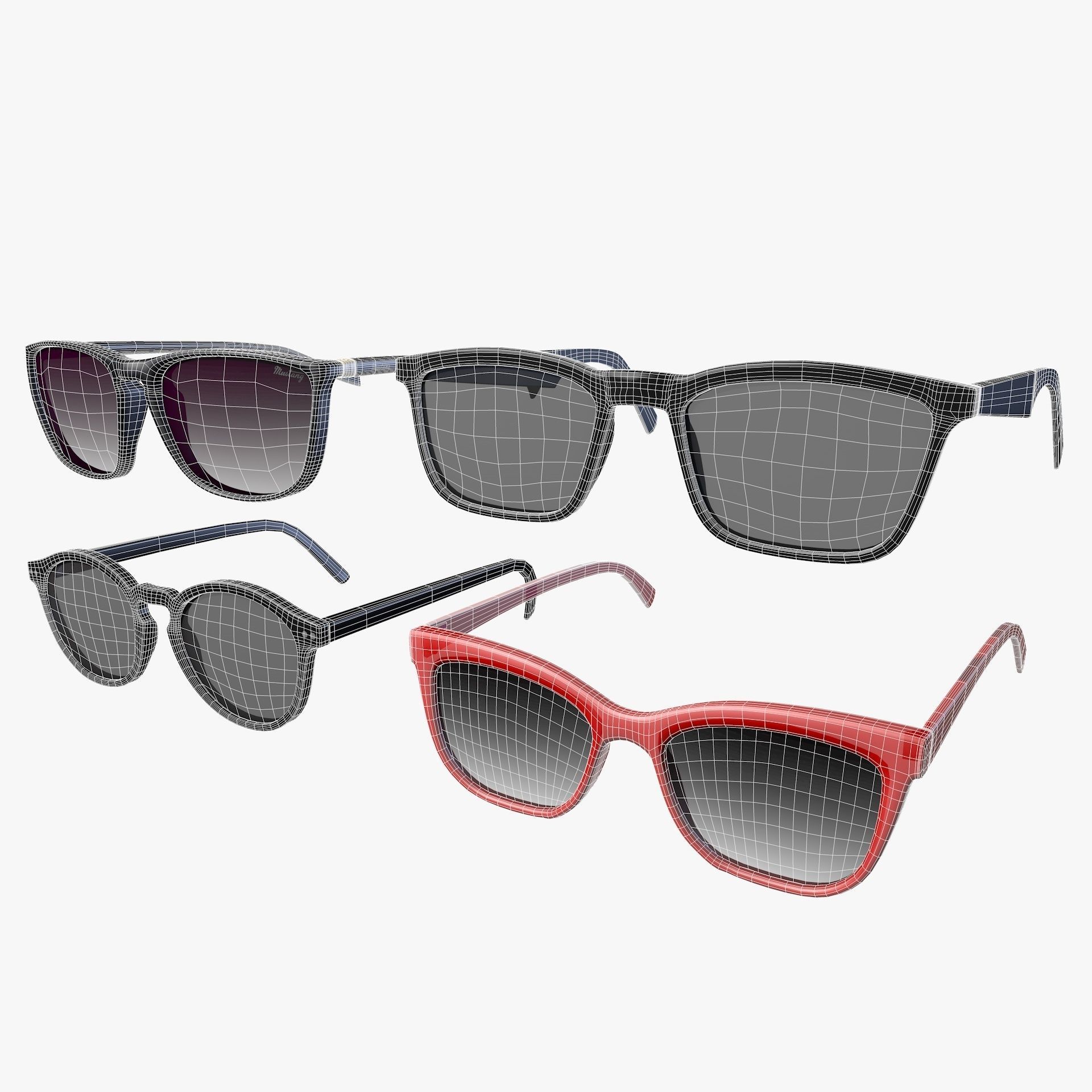 Sunglasses Collection EyeWear Vol 2 Low-poly 3D model_12