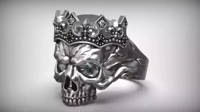 Skull Head Queen Tiara Diamond Ring