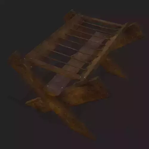 Rustic Medieval Dishes Rack Low-poly 3D model