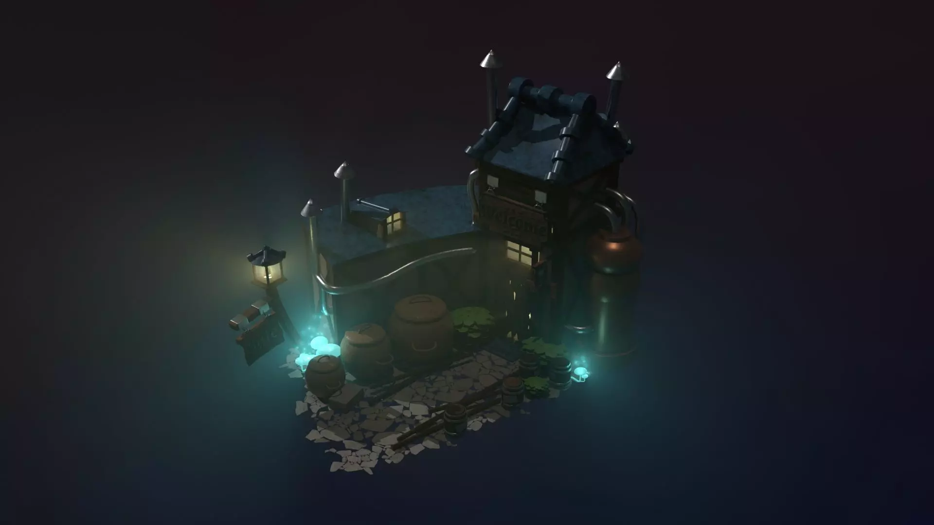 Magic Bar Low-Poly 3D Model Low-poly 3D model_0