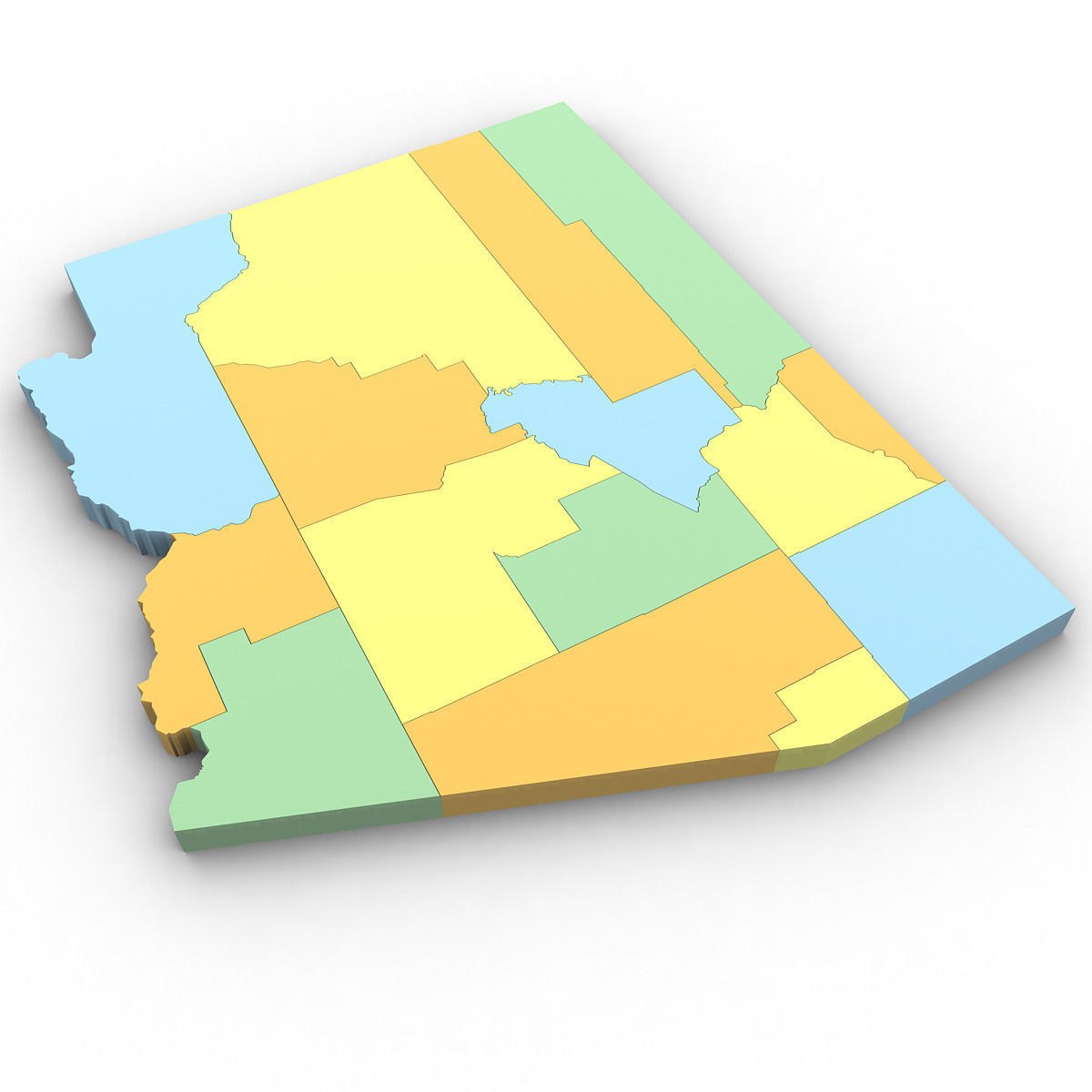 Arizona Political Map 3D model_3