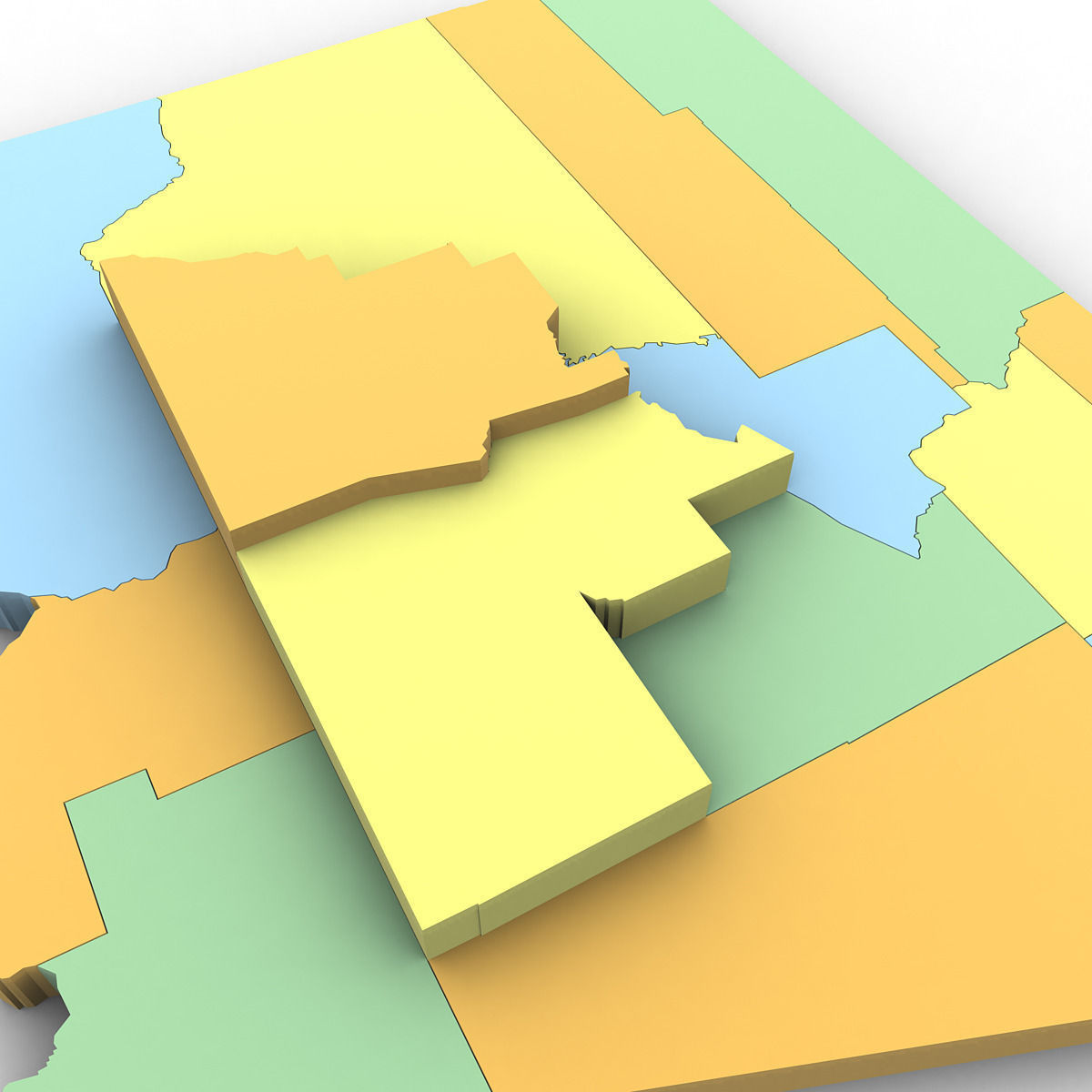 Arizona Political Map 3D model_5