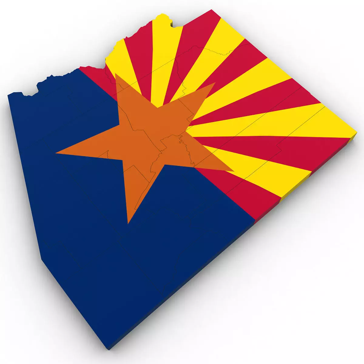 Arizona Political Map 3D model_0