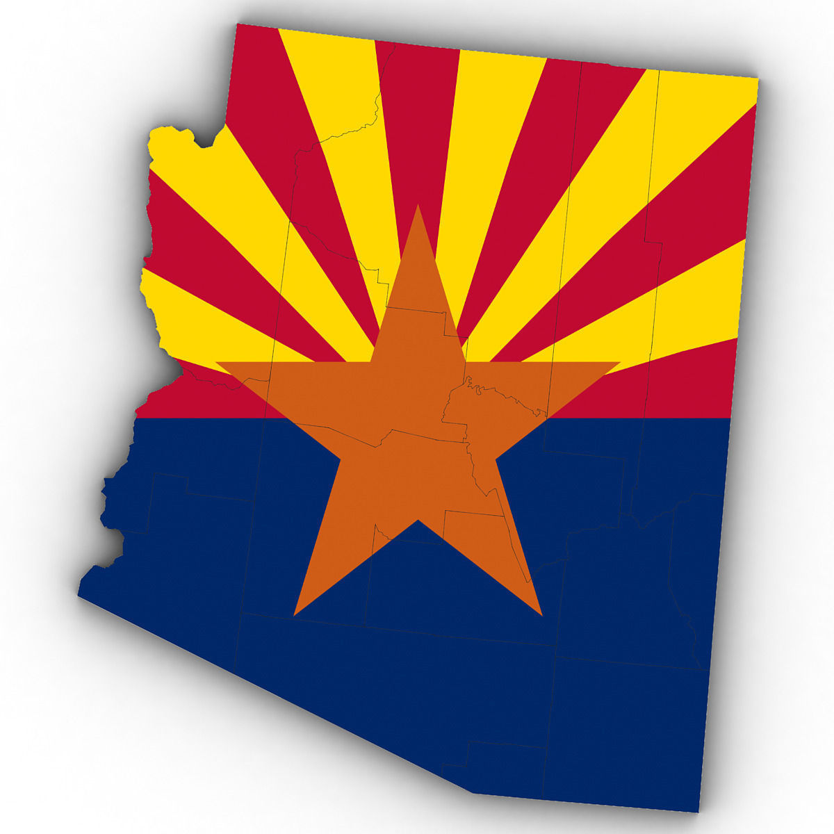 Arizona Political Map 3D model_6