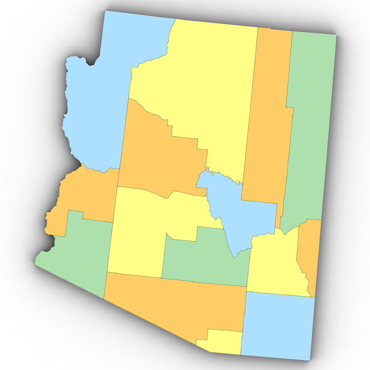 Arizona Political Map 3D model_7