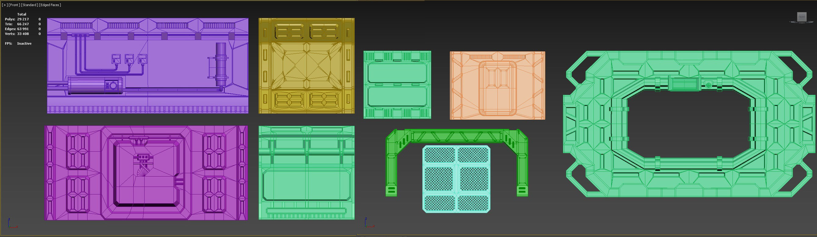 sci-fi Architecture PBR Panels kitbash Low-poly 3D model_29