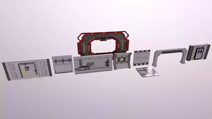 sci-fi Architecture PBR Panels kitbash Low-poly 3D model