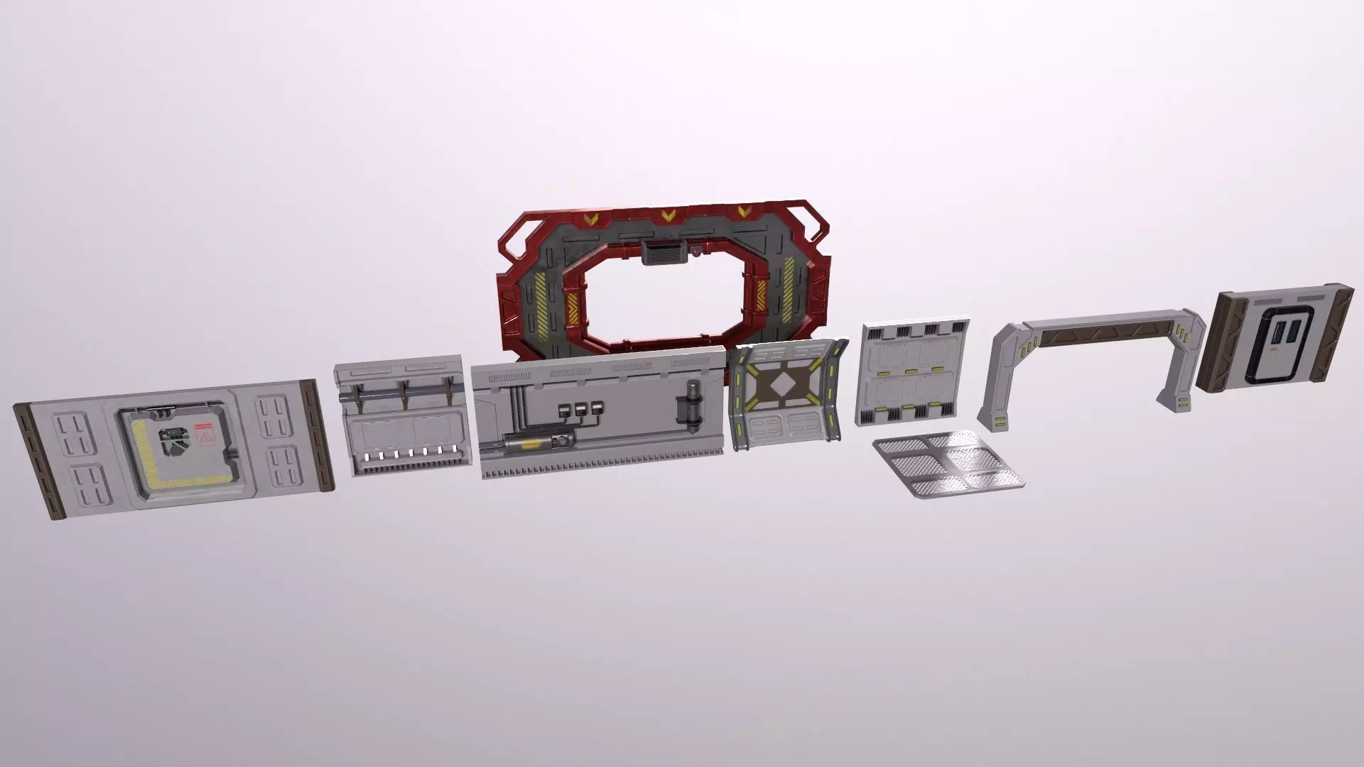 sci-fi Architecture PBR Panels kitbash Low-poly 3D model_0