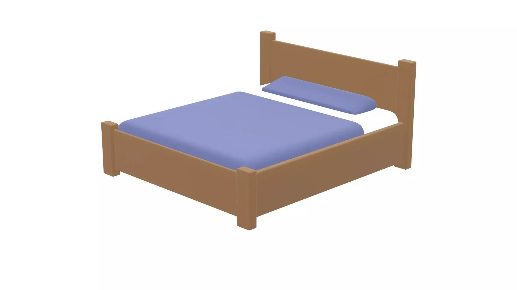 Bed for two bedstead doss kip 3D model