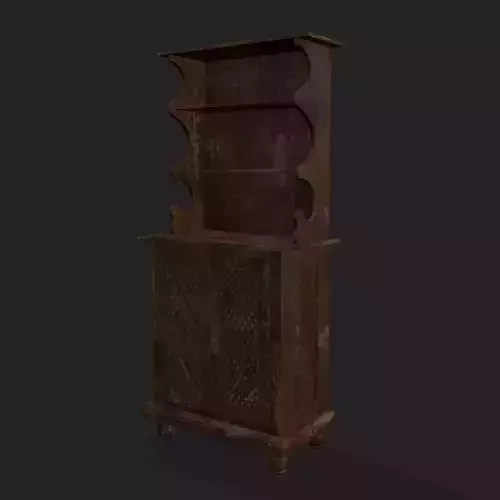 Rustic Wooden Medieval Standard Bookcase Low-poly 3D model