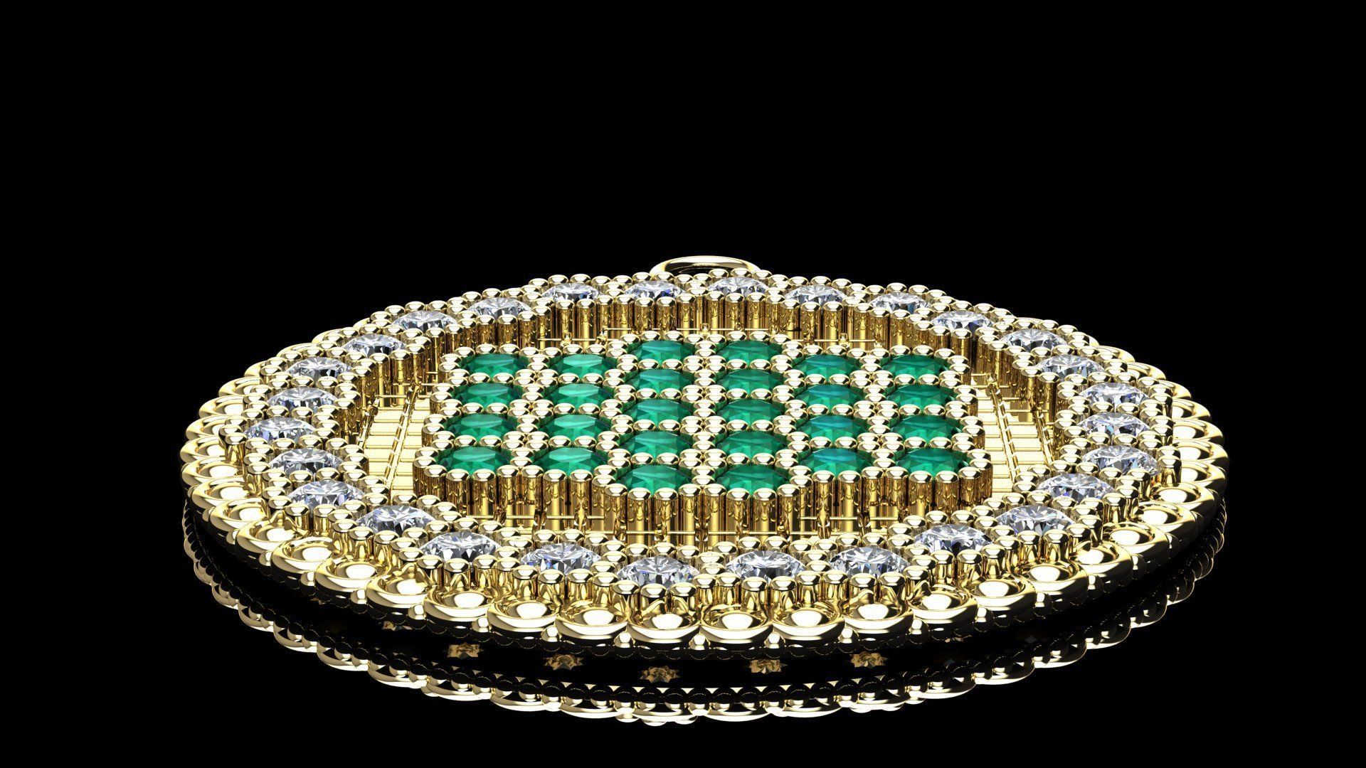 emerald necklace 3D print model_3