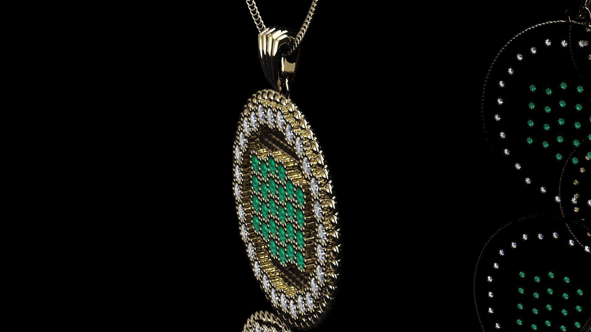 emerald necklace 3D print model_5