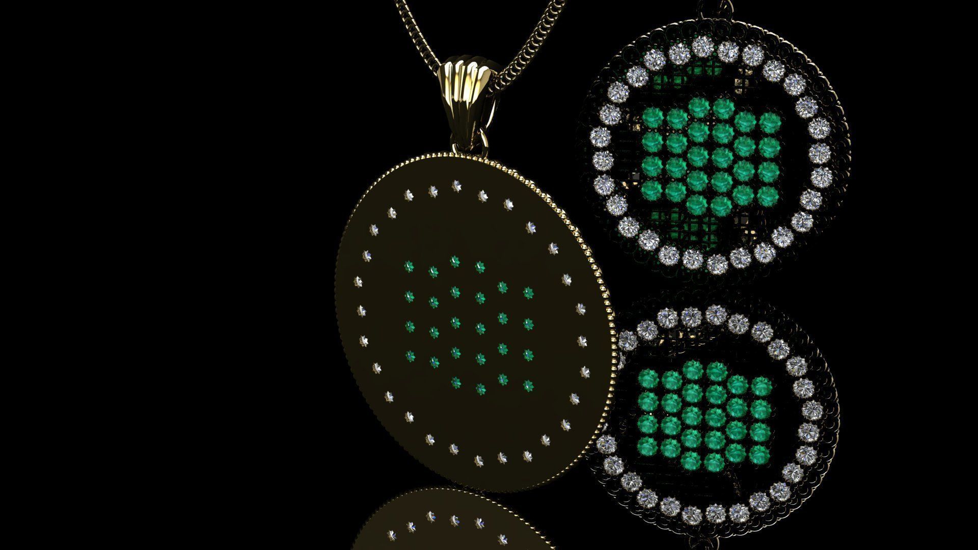 emerald necklace 3D print model_4