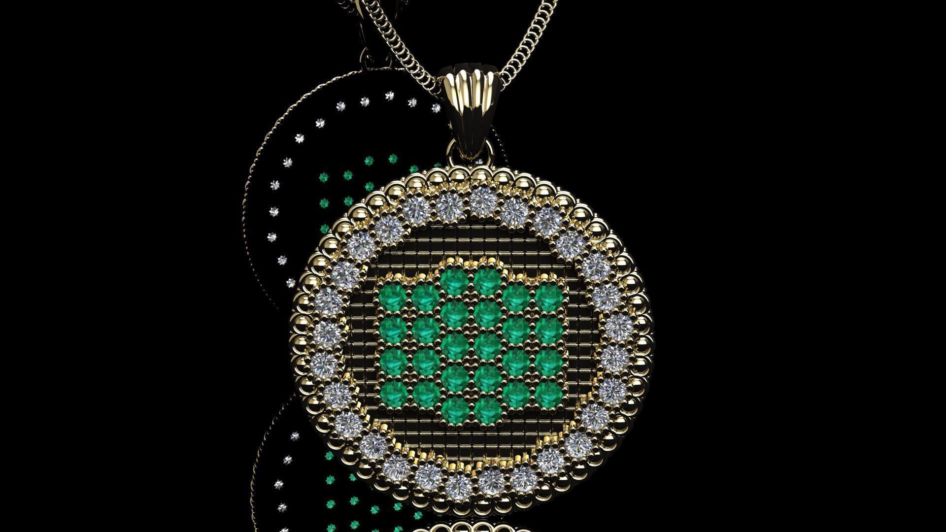 emerald necklace 3D print model_2