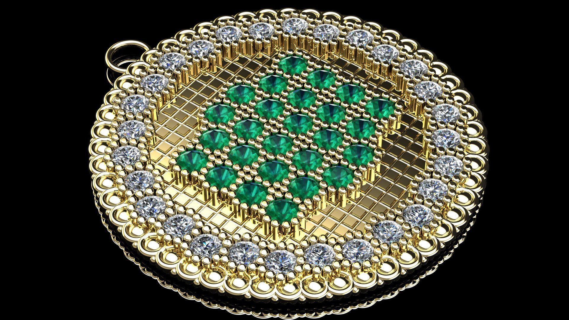 emerald necklace 3D print model_1