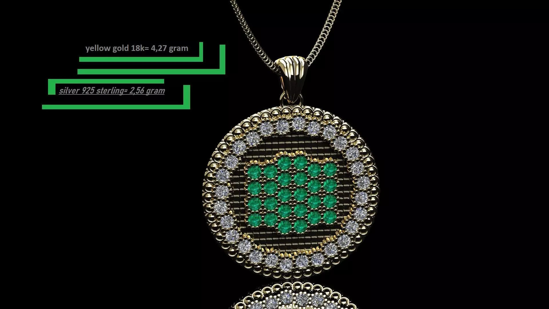 emerald necklace 3D print model_0