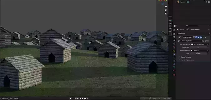 Village Generator geometry node for Blender Free 3D model