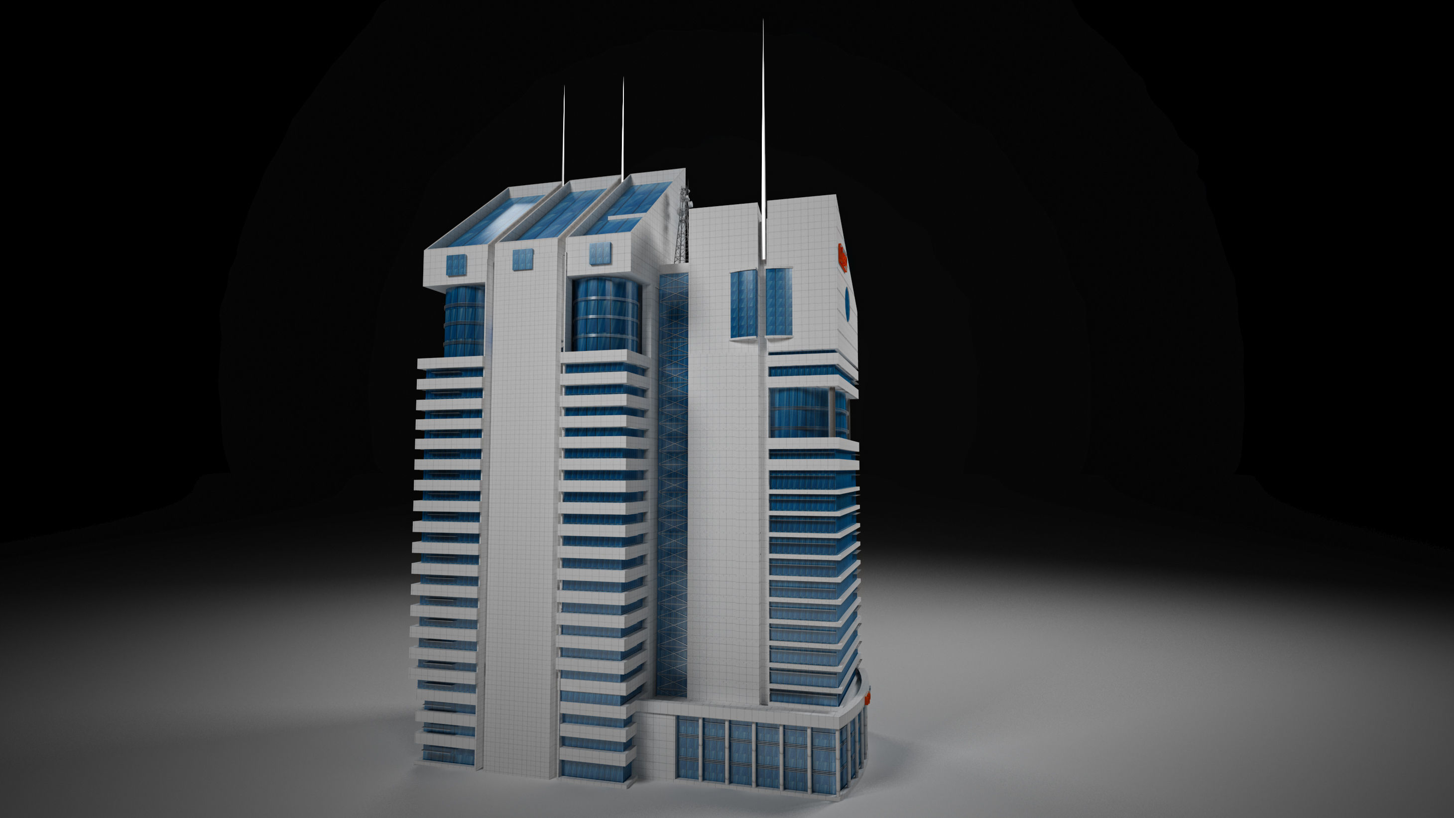 Office Tower Building 3D model_14