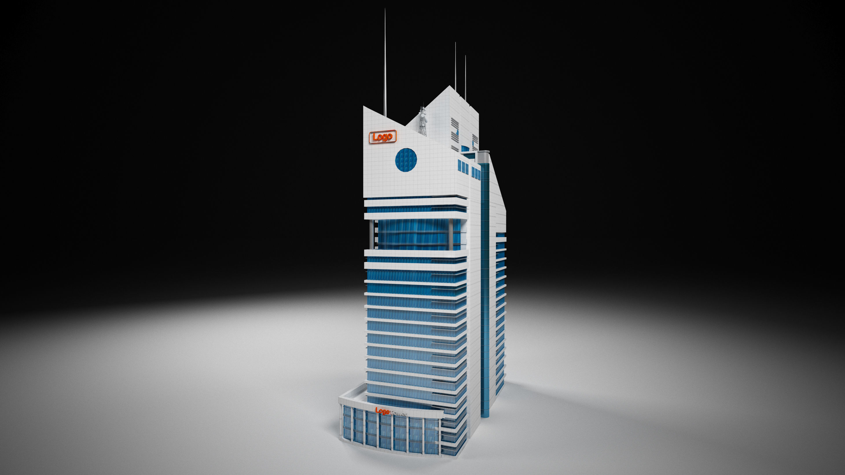 Office Tower Building 3D model_12