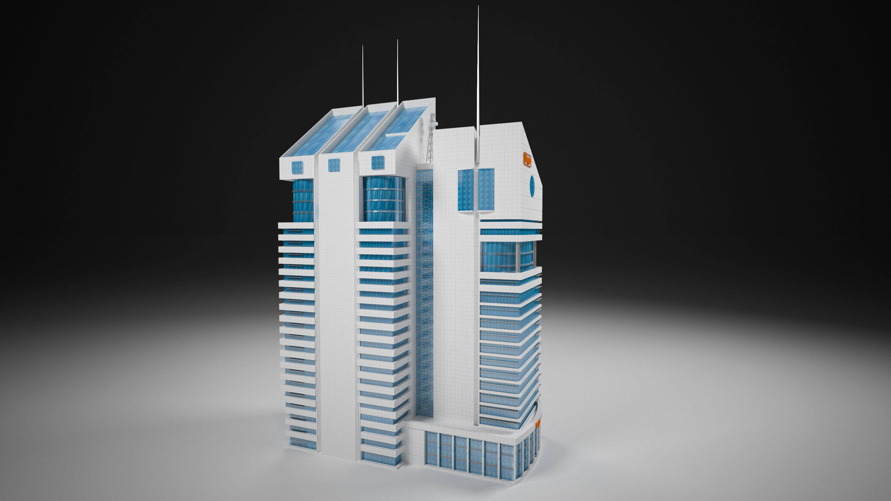 Office Tower Building 3D model_10