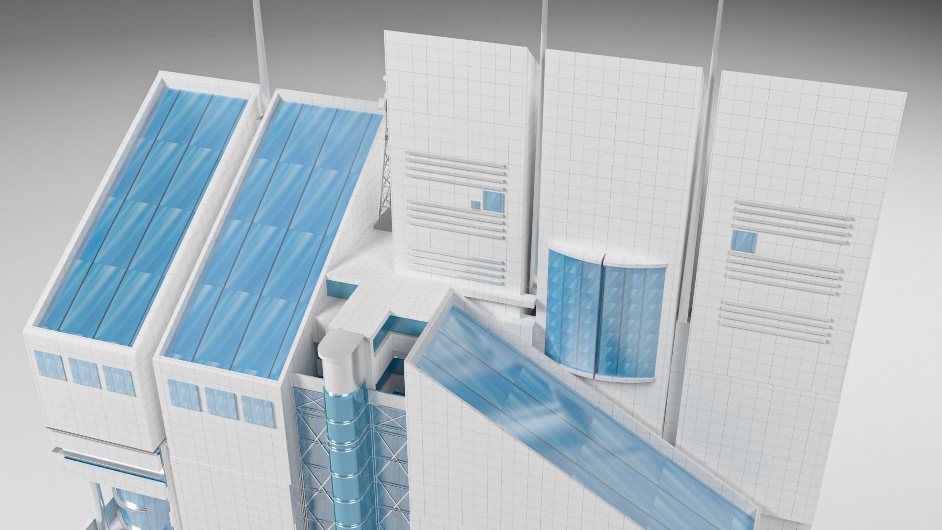 Office Tower Building 3D model_8